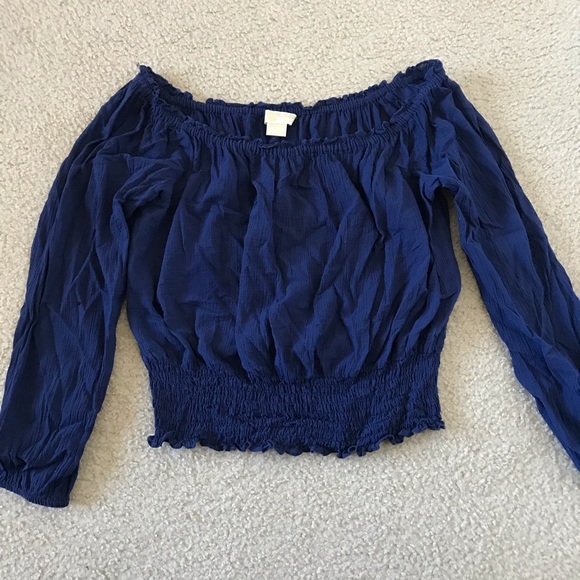 Michael Kors Tops - Michael Kors - cropped blue top (XL)